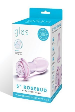 GLAS 5 ROSEBUD GLASS BUTT PLUG "