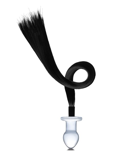 GLAS 3 HORSE TAIL GLASS BUTT PLUG " - Image 2
