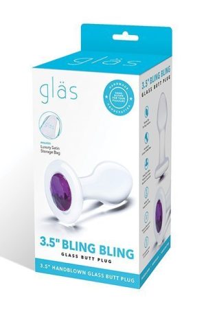 GLAS 3.5 BLING BLING GLASS BUTT PLUG "