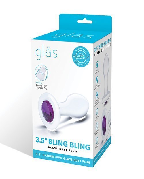 GLAS 3.5 BLING BLING GLASS BUTT PLUG "