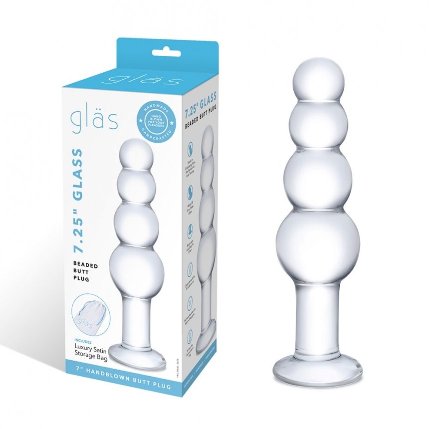 Glas 7.25 Glass Beaded Butt Plug " - Image 3