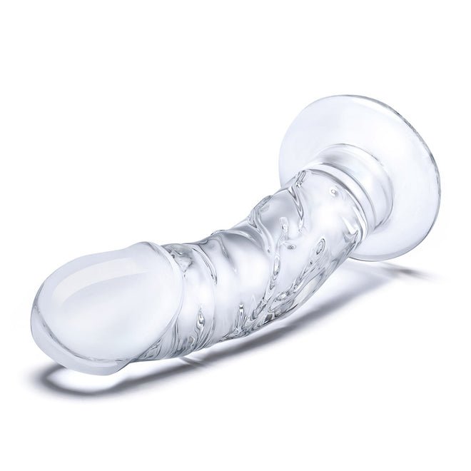 Glas 7 Curved Realistic Glass Dildo W Veins " - Image 2