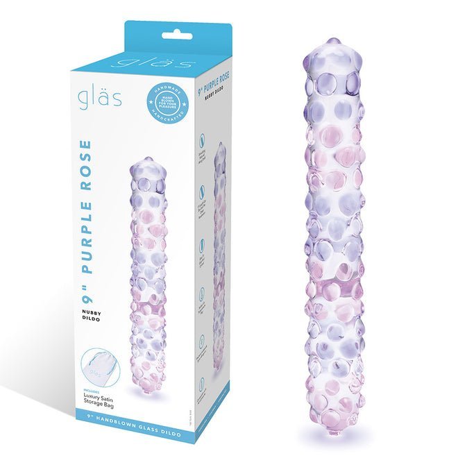 Glas 9 Purple Rose Nubby Dildo " - Image 6