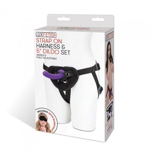 Lux Fetish Strap On Harness & 5In Dildo Set - Image 2