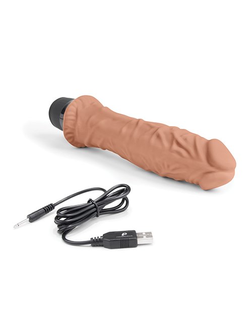Powercocks 8In Girthy Vibrator Mocha - Image 3