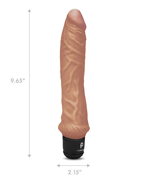 Powercocks 8In Girthy Vibrator Mocha - Image 4