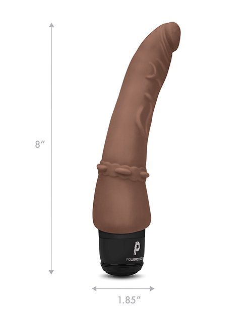 Powercocks 7In Slim Anal Vibrator Dark Brown - Image 4