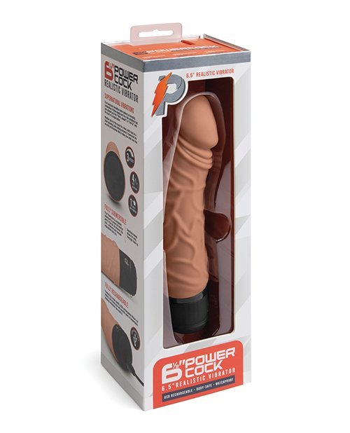 Powercocks 6.5In Vibrator Mocha