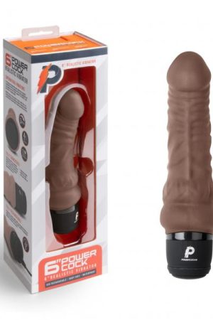 Powercocks 6In Vibrator Dark Brown