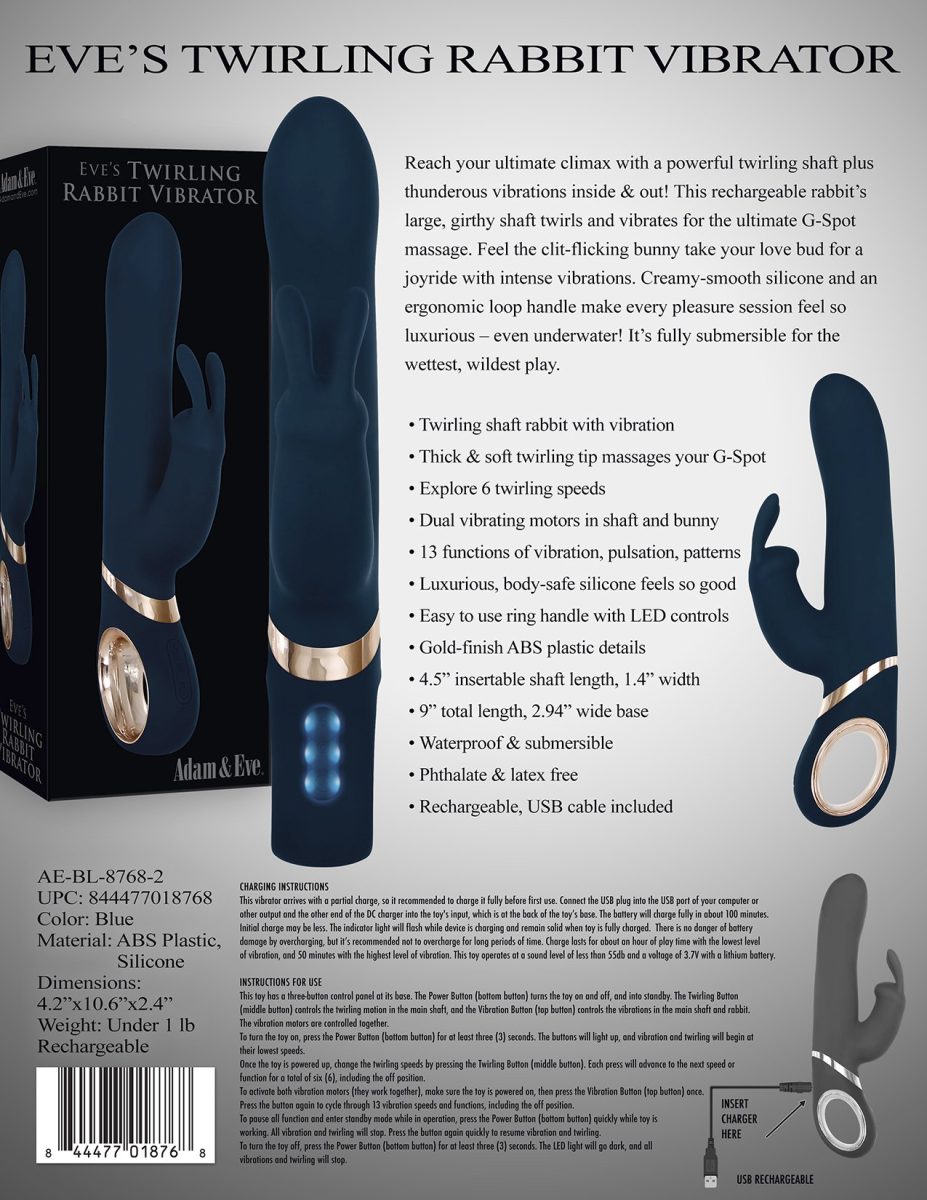 ADAM & EVE EVE'S TWIRLING RABBIT VIBRATOR - Image 2