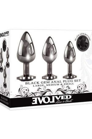 EVOLVED GEM BLACK ANAL PLUG SET