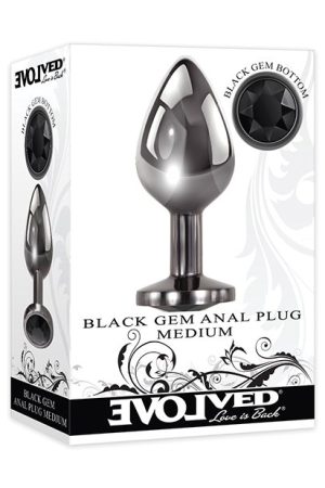 EVOLVED GEM BLACK ANAL PLUG MEDIUM