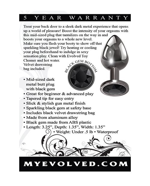 EVOLVED GEM BLACK ANAL PLUG MEDIUM - Image 3