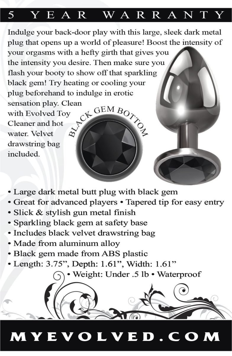 EVOLVED GEM BLACK ANAL PLUG LARGE - Image 3