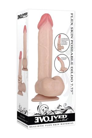 EVOLVED 7.75IN FLEXASKIN POSEABLE DILDO LIGHT