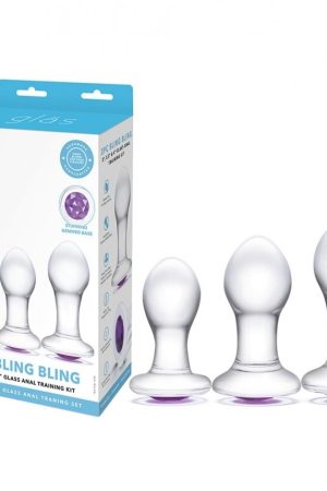 Glas 3Pc Bling Bling 3 3.5" 4" Glass Anal Training Kit "