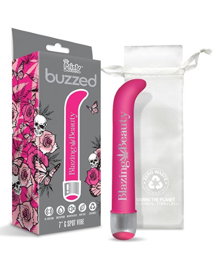 PRINTS CHARMING BUZZED 7 G SPOT VIBE BLAZING BEAUTY PINK " - Image 3