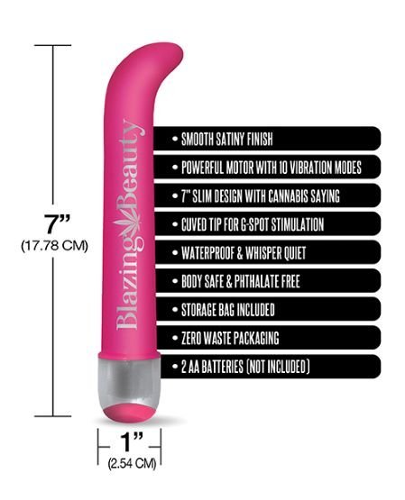 PRINTS CHARMING BUZZED 7 G SPOT VIBE BLAZING BEAUTY PINK " - Image 4