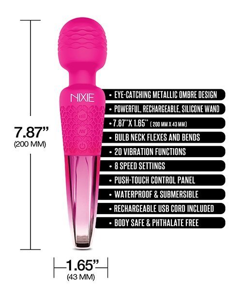 Nixie Wand Massager Pink Ombre Metallic - Image 4