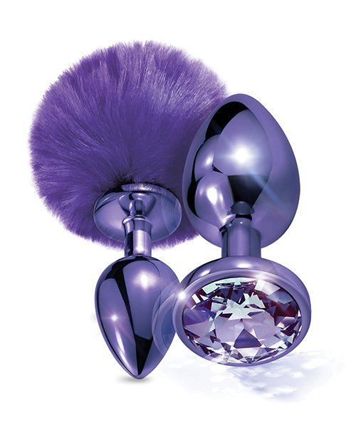 NIXIE METAL BUTT PLUG SET POM POM & JEWEL PURPLE METALLIC - Image 3