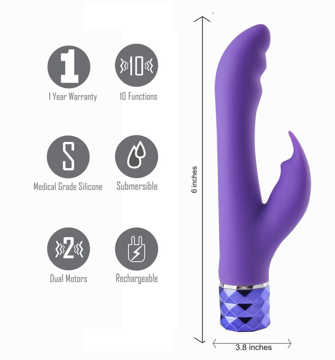 HAILEY SILICONE RABBIT PURPLE - Image 6