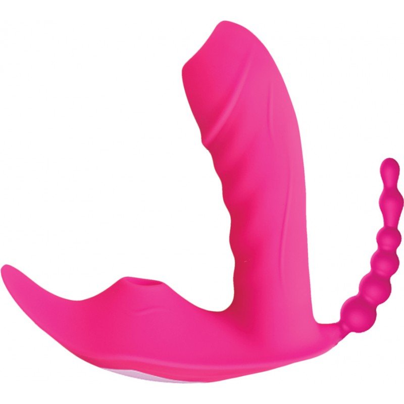 Sweet Sex Body Candy Silicone Toy W/ Tongue & Beads Magenta - Image 2