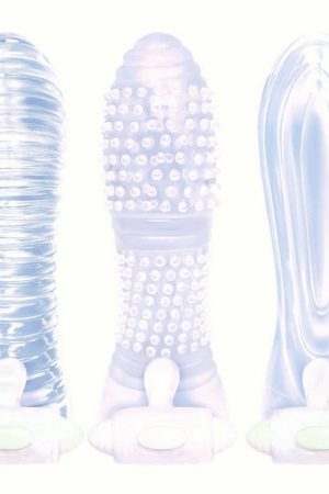 THE 9'S VIBRATING SEXTENDERS 3 PACK NUBBED CONTOURED RIBBED