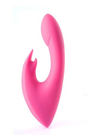 LEAH RECHARGEABLE SILICONE RABBIT MASSAGER NEON PINK