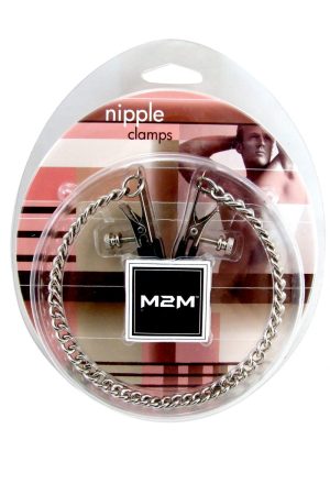 NIPPLE CLAMPS ALLIGATOR W/CHAIN CHROME