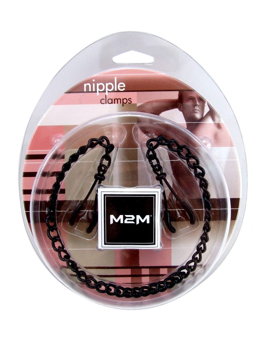 NIPPLE CLAMP WIDE TWEEZER W/CHAIN BLACK