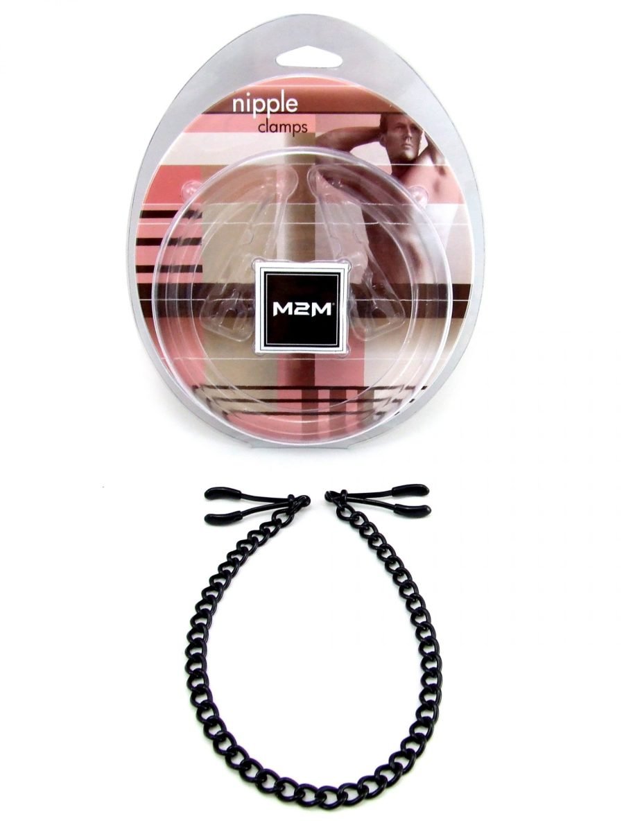 NIPPLE CLAMP WIDE TWEEZER W/CHAIN BLACK - Image 2