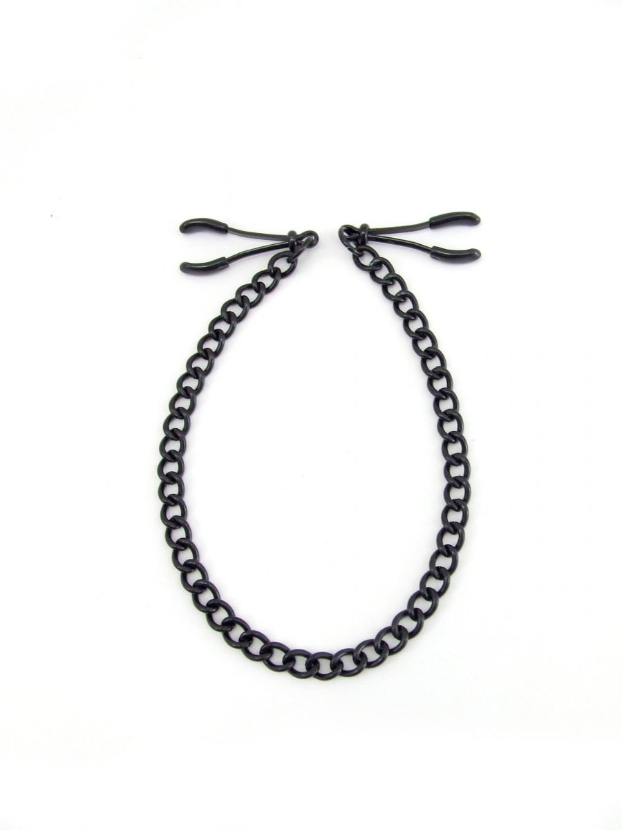 NIPPLE CLAMP WIDE TWEEZER W/CHAIN BLACK - Image 3
