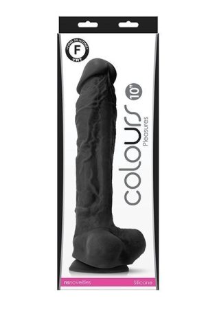 Colours Pleasures 10" Dildo - Black