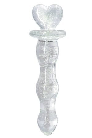 Firefly Heart A Glow Glass Dildo - Clear