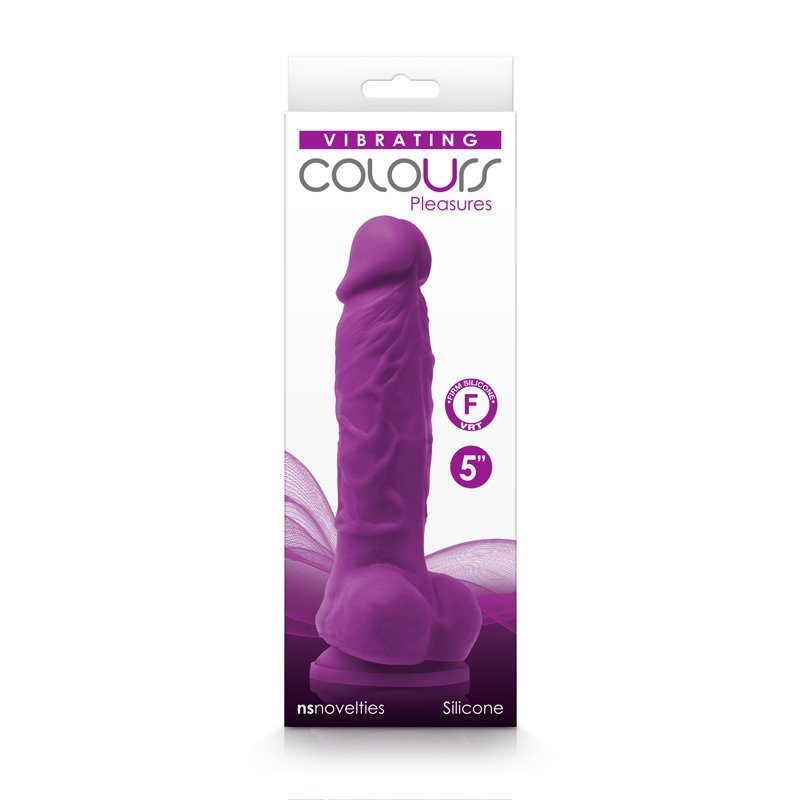 Colours Pleasures Vibrating 5 Dildo Purple " - Image 2