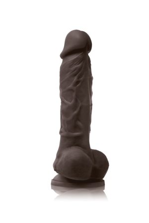Colours Pleasures Vibrating 5 Dildo Dark Brown "