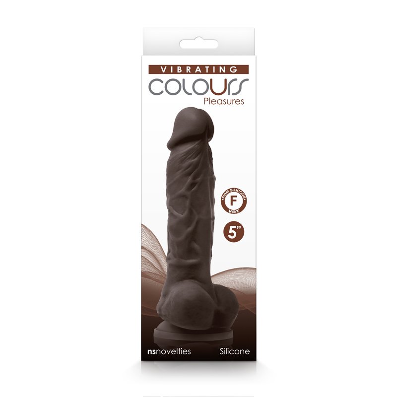 Colours Pleasures Vibrating 5 Dildo Dark Brown " - Image 2