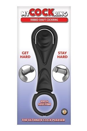 My Cockring Ribbed Shaft Cockring - Black