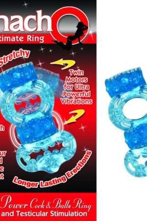 MACHO DOUBLE POWER COCK & BALL RING BLUE