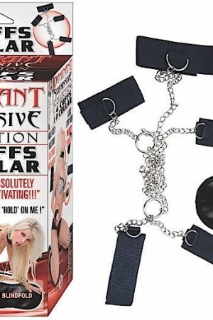 DOMINANT SUBMISSIVE 4 CUFFS & COLLAR BLACK