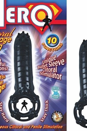 HERO COCKRING & CLIT MASSAGER BLACK