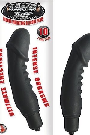 MACK TUFF RIBBED SILICONE PENIS BLACK