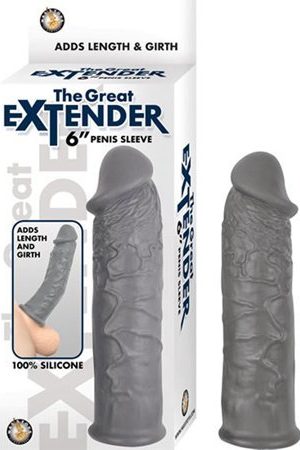 THE GREAT EXTENDER 6 PENIS SLEEVE GREY "