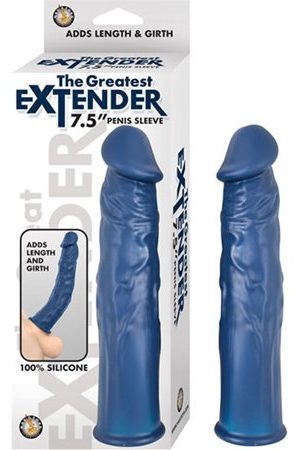 THE GREAT EXTENDER 7.5 PENIS SLEEVE BLUE "