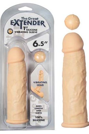 The Great Extender 1St Silicone Vibrating Sleeve 6.5 In Flesh