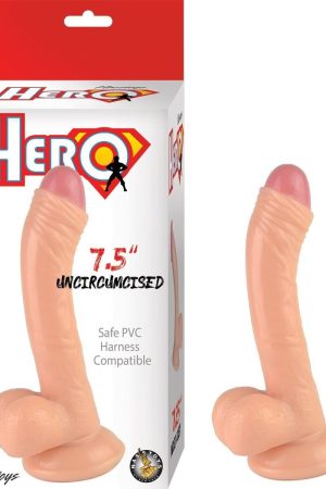 HERO 7.5IN UNCIRCUMCISED DILDO