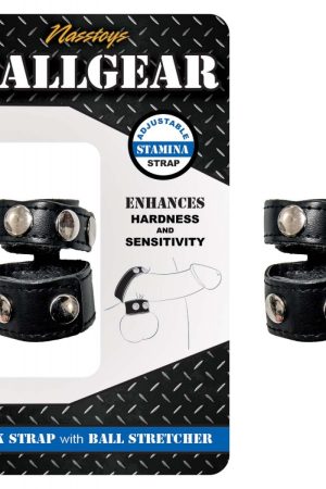 Ballgear Cock Strap W/ Ball Stretcher Black