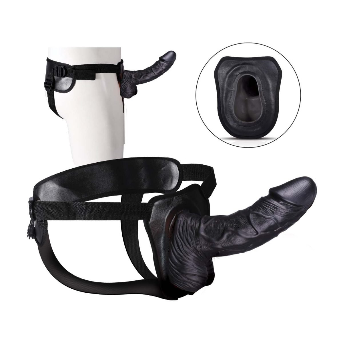 Erection Assistant Hollow Strap-On 8 Black " - Image 4