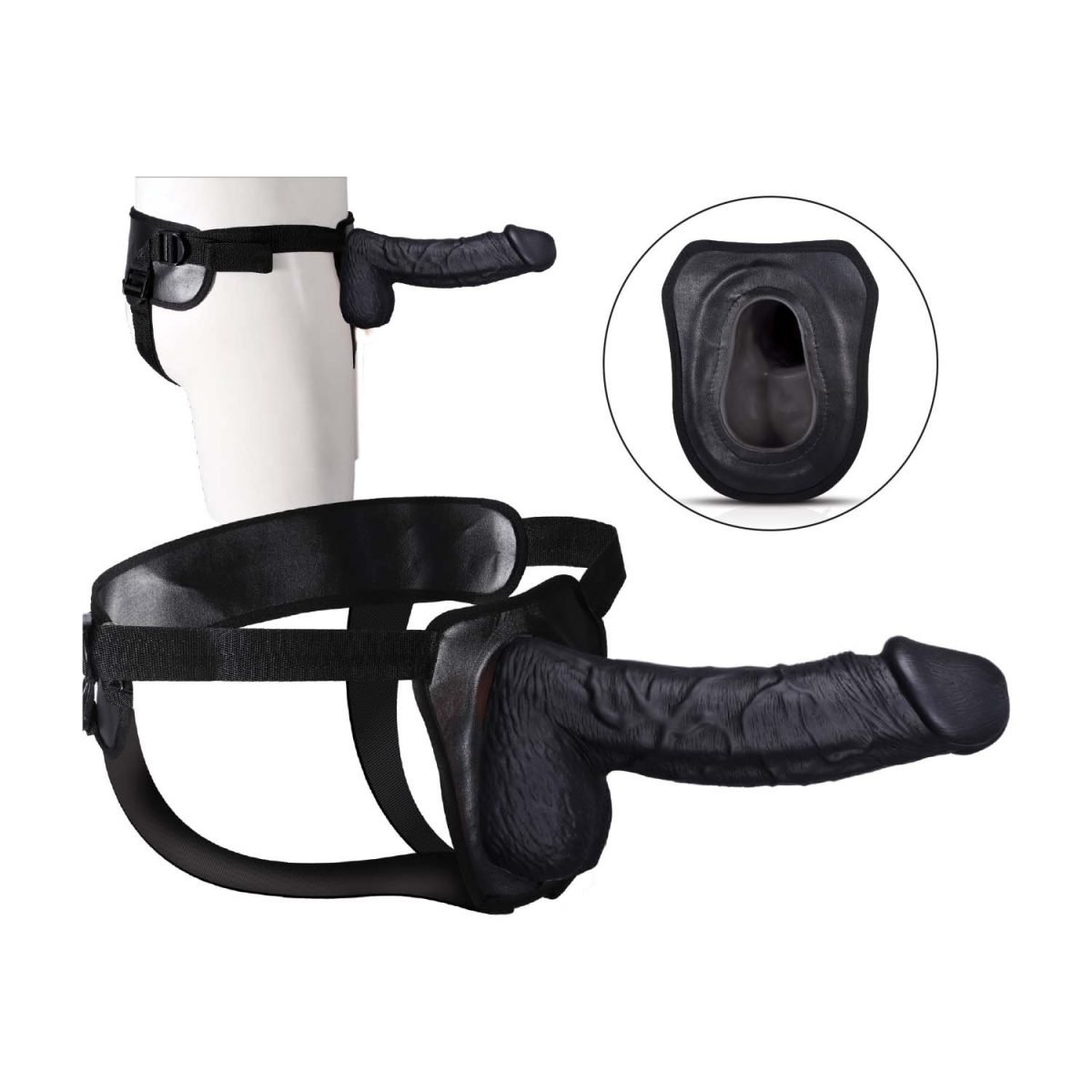 Erection Assistant Hollow Strap-On 8.5 Black " - Image 4