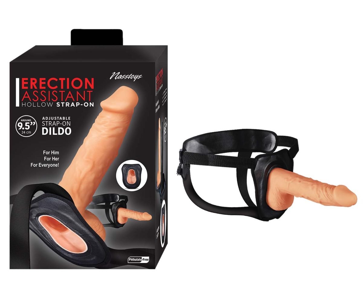Erection Assistant Hollow Strap-On 9.5In White